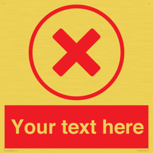 Custom red background, red cross in circle sign